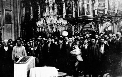 ГЛИНА - Слика прије злочина - Стара Глинска црква, у коју су почетком аугуста 1941, довабљени (обманути обећањем о пријелазу на католичанство) те потом поклани Срби, мушкарци с подручја котара Вргинмост