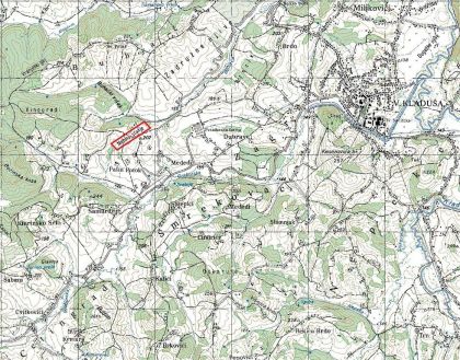  Slika 1. Mehino stanje na topografskoj mapi JNA razmere 1:25 000