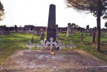 Надгробни споменик мученика бешчанских (проте Светозара Дујановића и других) на гробљу у Бешки (Фото Љупко)