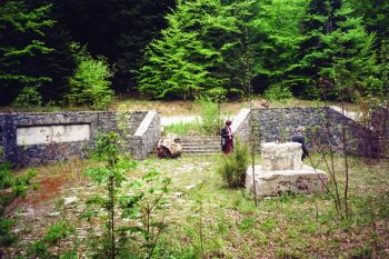 Запуштено и зарасло мјесто споменика код Шаранове јаме 2007. године | Zapušteno i zaraslo mjesto spomenika kod Šaranove jame 2007. godine 