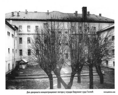 </p>

<p>Building
of the County court in Gospić in Croatia, a part of the complex of Ustasha
concentracion camps in Jadovno – Gospić
in 1941. Đuro Zatezalo, <em>Jadovno </em>– <em>kompleks
ustaških logora 1941</em>, Beograd 2007, book I, pp. 275.</p>

<p>