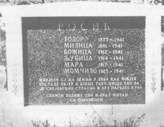Za sjećanje na šestoro najbližih, MILAN ROSIĆ je u Čelebiću podigao lijep spomenik (zanimljivo je da u minulim ratnim sukobima devedesetih godina niko nije dirao ovaj spomenik, a i na cijelom srpskom groblju u Čelebiću oštećena su, kažu, samo dva spomenika i to od granata koje su tu slučajno završile)