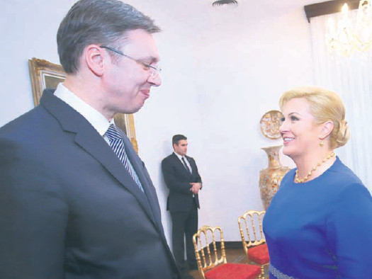 Aleksandar Vučić i Kolinda Grabar Kitarović februara ove godine u Zagrebu