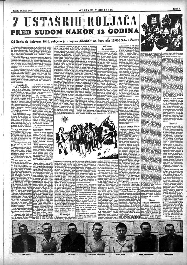 Stranica 7 "Vjesnika u srijedu" 10.06.1952. | Stranica 7 "Vijesnika u Srijedu" 10.06.1952. 