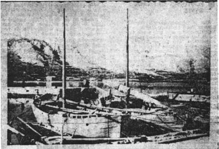Brodice braće Maržića iz Paga. Takvim i sličnim plovilima ustaše su prebacivale zatočenike iz Karlobaga do Slane i Metajne.