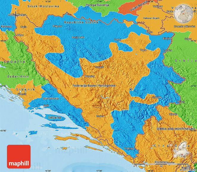   Politička karta Bosne i Hercegovine