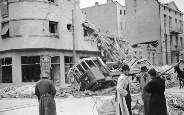 Beograd posle nemačkog bombardovanja 6. aprila 1941. godine. Foto: Wikimedia Commons/Das Bundesarchiv