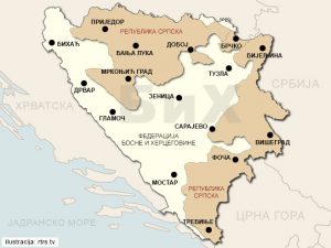 Karta Bosne i Hercegovine Foto: RTRS