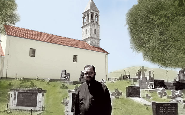 Stevan Jablan na pravoslavnom groblju u selu Riđani