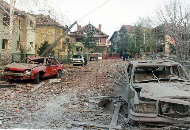 Aleksinac posle bombardovanja 5. aprila