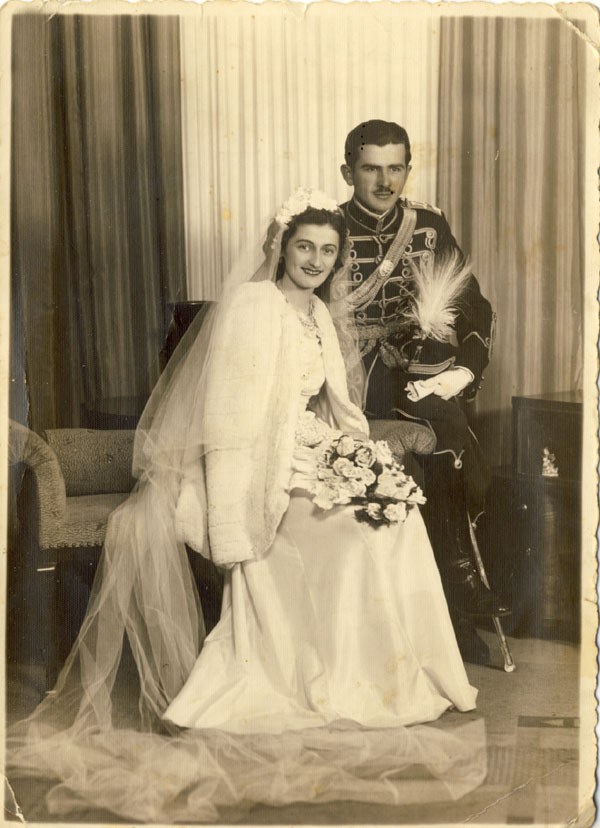 Cana i Voja Tufegdžić, na dan venčanja
